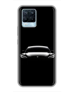 Чехол для Realme 8 с картинкой «Фары Tesla Night»