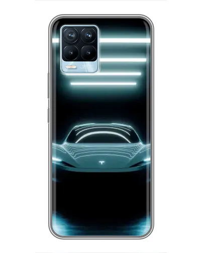 Чехол для Realme 8 с картинкой «Tesla в неоне» Чехол для Realme 8 с картинкой «Tesla в неоне»