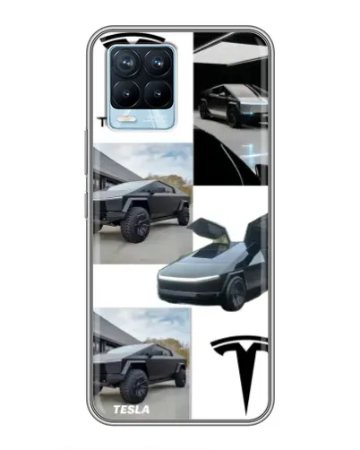 Чехол для Realme 8 с картинкой «Коллаж Cybertruck Tesla» Чехол для Realme 8 с картинкой «Коллаж Cybertruck Tesla»