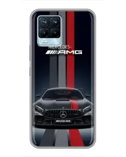 Чехол для Realme 8 с картинкой «Mercedes — белый карбон» Чехол для Realme 8 с картинкой «Mercedes — белый карбон»