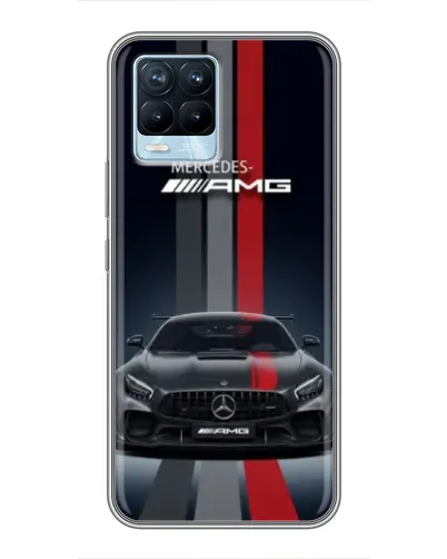 Чехол для Realme 8 с картинкой «Mercedes — белый карбон» Чехол для Realme 8 с картинкой «Mercedes — белый карбон»