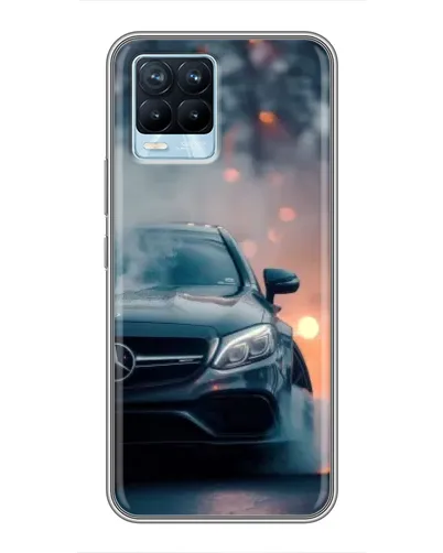 Чехол для Realme 8 с картинкой «Mercedes — ночной город» Чехол для Realme 8 с картинкой «Mercedes — ночной город»