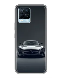 Чехол для Realme 8 с картинкой «Mercedes на черном»