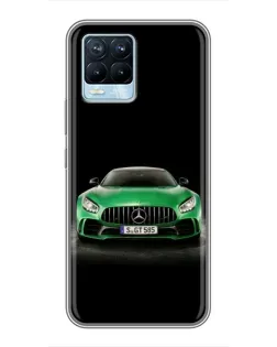 Чехол для Realme 8 с картинкой «Mercedes — неоновый лого»