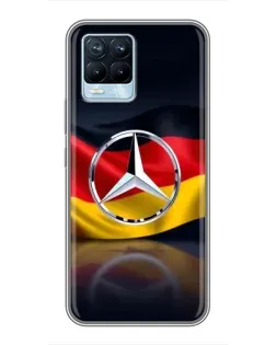 Чехол для Realme 8 с картинкой «Mercedes — флаг Германии»