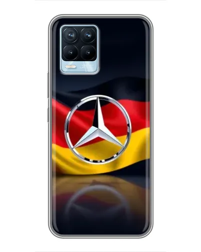Чехол для Realme 8 с картинкой «Mercedes — флаг Германии» Чехол для Realme 8 с картинкой «Mercedes — флаг Германии»