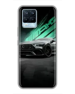 Чехол для Realme 8 с картинкой «Темный Mercedes AMG»
