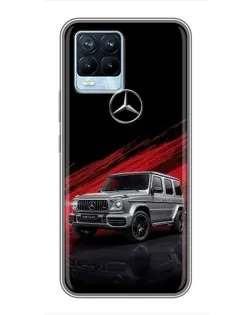 Чехол для Realme 8 с картинкой «Mercedes G-Class красный»