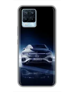 Чехол для Realme 8 с картинкой «Ночной Mercedes EQ»