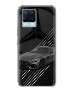 Чехол для Realme 8 с картинкой «Mercedes AMG — графика»