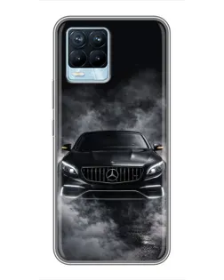 Чехол для Realme 8 с картинкой «Mercedes в дыму»
