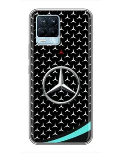 Чехол для Realme 8 с картинкой «Mercedes — бирюзовый акцент»
