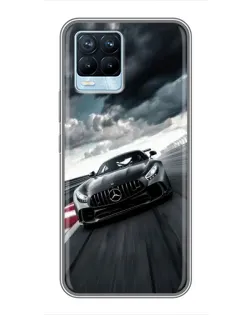 Чехол для Realme 8 с картинкой «Гоночный Mercedes AMG»