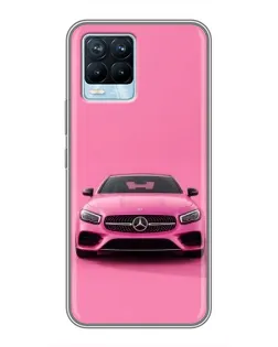 Чехол для Realme 8 с картинкой «Розовый Mercedes AMG»