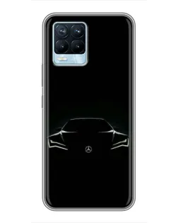 Чехол для Realme 8 с картинкой «Mercedes — силуэт авто»