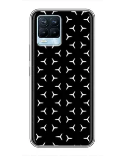 Чехол для Realme 8 с картинкой «Mercedes паттерн звезд»