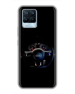 Чехол для Realme 8 с картинкой «Салон Audi — руль» Чехол для Realme 8 с картинкой «Салон Audi — руль»