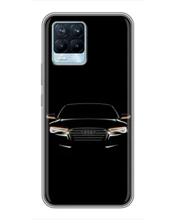 Чехол для Realme 8 с картинкой «Audi — ночной контур»