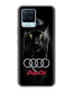 Чехол для Realme 8 с картинкой «Пантера и Audi»