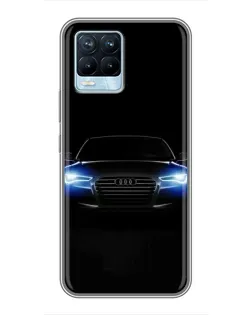 Чехол для Realme 8 с картинкой «Audi в неоне»