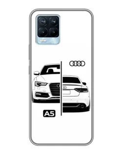 Чехол для Realme 8 с картинкой «Audi — контрастный дизайн»
