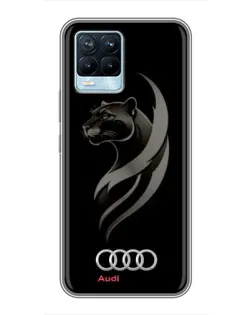 Чехол для Realme 8 с картинкой «Графика — пантера и Audi»