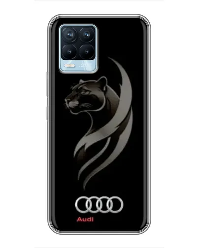 Чехол для Realme 8 с картинкой «Графика — пантера и Audi» Чехол для Realme 8 с картинкой «Графика — пантера и Audi»