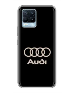Чехол для Realme 8 с картинкой «Audi — золотой логотип»