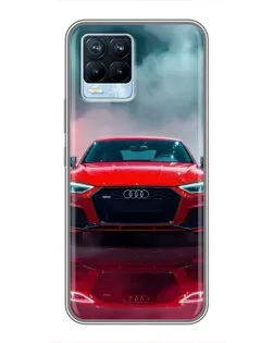 Чехол для Realme 8 с картинкой «Audi RS — красный стиль»