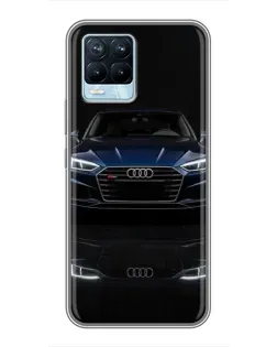 Чехол для Realme 8 с картинкой «Audi — ночное отражение»