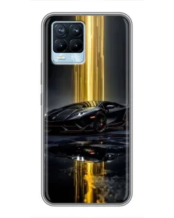 Чехол для Realme 8 с картинкой «Ночной Lamborghini драйв»