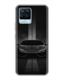 Чехол для Realme 8 с картинкой «Lamborghini симметрия дорог»