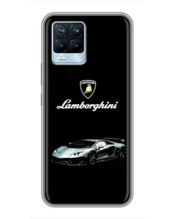 Чехол для Realme 8 с картинкой «Логотип Lamborghini классика»
