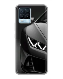 Чехол для Realme 8 с картинкой «Lamborghini фары детализация»