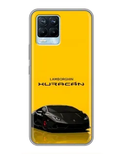 Чехол для Realme 8 с картинкой «Lamborghini Huracan черный»