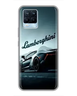 Чехол для Realme 8 с картинкой «Классическая надпись Lamborghini»
