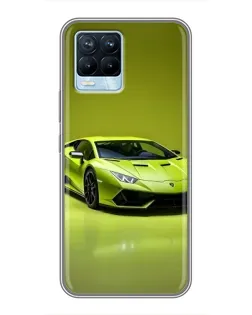 Чехол для Realme 8 с картинкой «Салатовый Lamborghini Huracan»