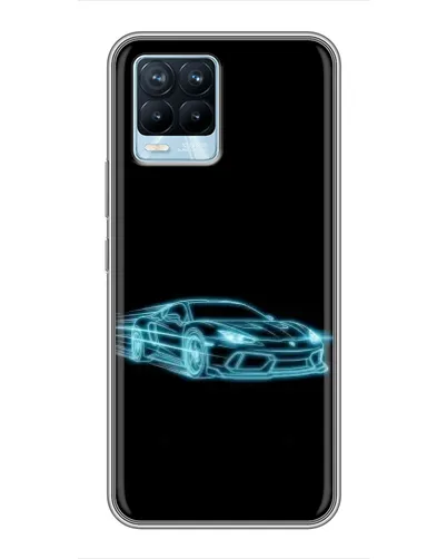 Чехол для Realme 8 с картинкой «Неоновый контур Lamborghini» Чехол для Realme 8 с картинкой «Неоновый контур Lamborghini»