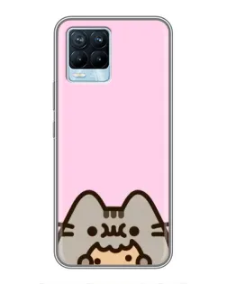 Чохол для Realme 8 з картинкою «Pusheen та печиво»