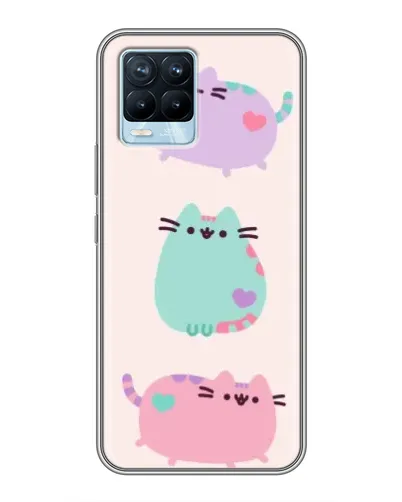 Чехол для Realme 8 с картинкой «Pusheen трио»
