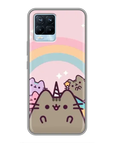 Чехол для Realme 8 с картинкой «Единорог Pusheen»