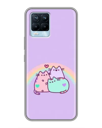 Чехол для Realme 8 с картинкой «Радужные Пушины»