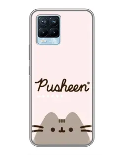 Чехол для Realme 8 с картинкой «Pusheen логотип»