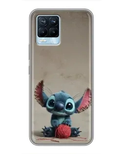 Чехол для Realme 8 с картинкой «Стич на коричневом фоне» Чехол для Realme 8 с картинкой «Стич на коричневом фоне»
