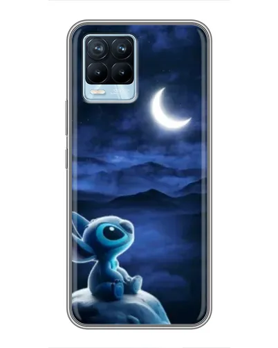 Чехол для Realme 8 с картинкой «Лунная ночь Стича»