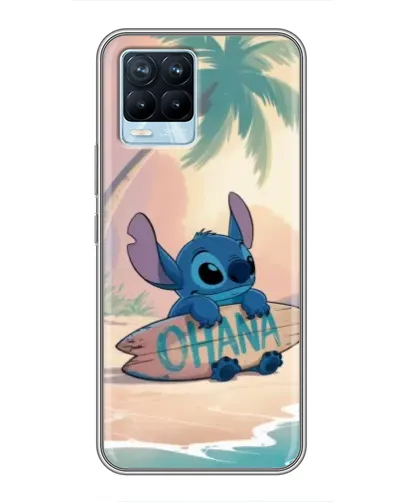 Чехол для Realme 8 с картинкой «Стич на серфе»
