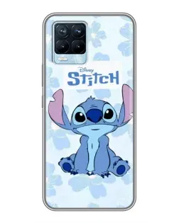 Чехол для Realme 8 с картинкой «Stitch среди цветов» Чехол для Realme 8 с картинкой «Stitch среди цветов»
