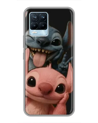 Чехол для Realme 8 с картинкой «Стич и Ангел»