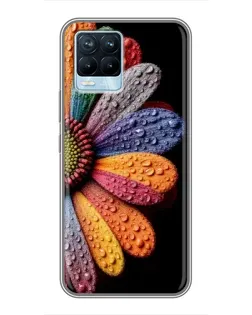 Чехол для Realme 8 с картинкой «Радужный цветок»