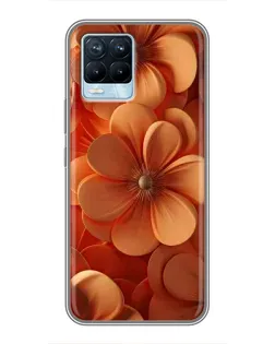 Чехол для Realme 8 с картинкой «Оранжевый макро цветок»